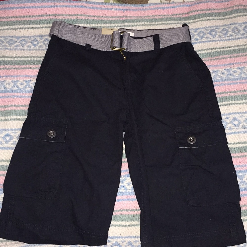 Levi cargo shorts with belt dark navy almost black